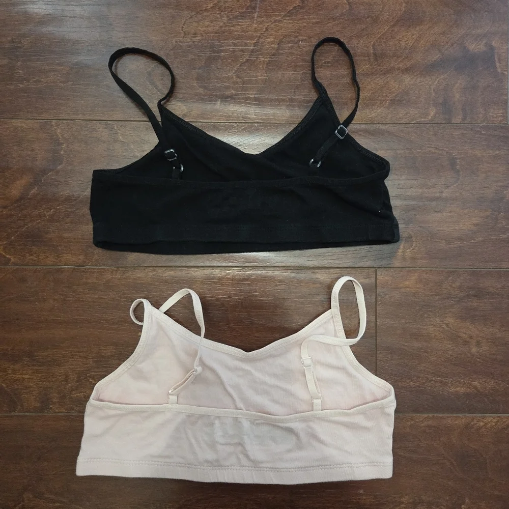 Old Navy Girls Pink/Black Unpadded Training Cami Bra 2-Pack Size XL(14-16)